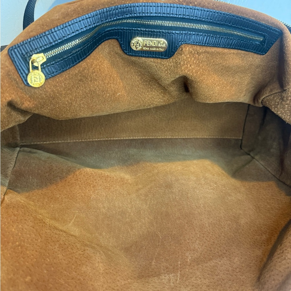 FENDI FF ZUCCA NYLON LEATHER MONOGRAM TRAVEL BAG TOTE PURSE UNISEX - Picture 8 of 16